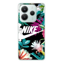 Силіконовый Чохол на Xiaomi Redmi Note 14 5G з картинкою НАЙК (Квітковий Nike)