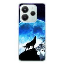 Защитные чехлы для Редми Ноут 14 5Джи (AlphaPrint) (ХИТ продаж) ВОЛК (Волк на луну)