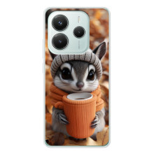 Печатный чехол «Зверята с кофе» для Xiaomi Redmi Note 14 5G