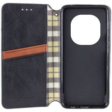 Шкіряний чохол-книжка GETMAN Cubic (PU) для Xiaomi Redmi Note 14 Pro 5G / 14 Pro+ – Чорний