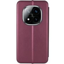 Кожаный чехол-книжка Classy для Xiaomi Redmi Note 14 Pro 5G / 14 Pro+ 5G – Бордовый