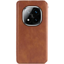 Шкіряний чохол-книжка GETMAN Cubic (PU) для Xiaomi Redmi Note 14 Pro 5G / 14 Pro+ – Коричневий