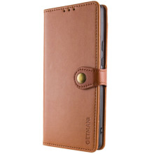 Шкіряний чохол-книжка GETMAN Gallant (PU) для Xiaomi Redmi Note 14 Pro 5G / 14 Pro+ – Коричневий