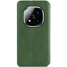 Шкіряний чохол-книжка GETMAN Cubic (PU) для Xiaomi Redmi Note 14 Pro 5G / 14 Pro+ – Зелений