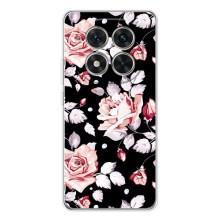Чохли з квітами для Xiaomi Redmi Note 14 Pro 5G (VPrint) (Квіти на чорному)