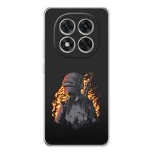Силиконовый чехол с картинкой "Герой Pubg" на Xiaomi Redmi Note 14 Pro 5G – В огне
