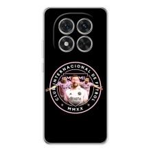 Чехлы для Редми Нот 14 Про Плюс - Лео Месси Маями (Месси в лого)