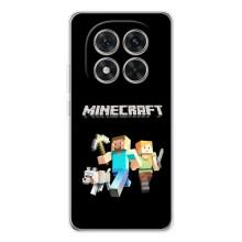 Чехол Майнкрафт на Xiaomi Redmi Note 14 Pro Plus (AlphaPrint) Minecraft – герои Minecraft