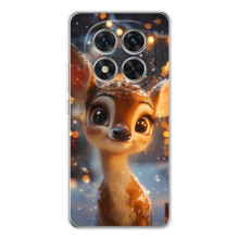 Яркий чехол для Xiaomi Redmi Note 14 Pro Plus с Зимними Оленятами – Оленёнок среди гирлянд