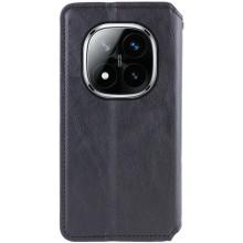 Кожаный чехол-книжка GETMAN Cubic (PU) для Xiaomi Redmi Note 14 Pro 4G – Черный