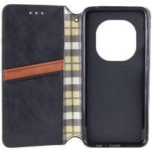 Кожаный чехол-книжка GETMAN Cubic (PU) для Xiaomi Redmi Note 14 Pro 4G – Черный