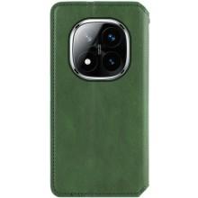 Кожаный чехол-книжка GETMAN Cubic (PU) для Xiaomi Redmi Note 14 Pro 4G – Зеленый