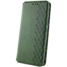 Кожаный чехол-книжка GETMAN Cubic (PU) для Xiaomi Redmi Note 14 Pro 4G – Зеленый