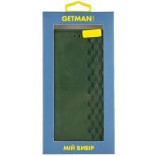 Кожаный чехол-книжка GETMAN Cubic (PU) для Xiaomi Redmi Note 14 Pro 4G – Зеленый