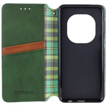Шкіряний чохол-книжка GETMAN Cubic (PU) для Xiaomi Redmi Note 14 Pro 4G – Зелений