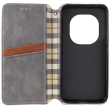 Шкіряний чохол-книжка GETMAN Cubic (PU) для Xiaomi Redmi Note 14 Pro 4G – Сірий