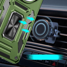 Ударопрочный чехол Camshield Army Ring для Xiaomi Redmi Note 14 Pro 4G/5G / Poco X7 – Оливковый