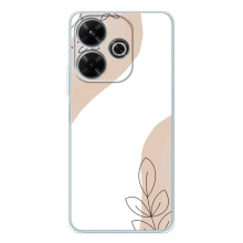 Силиконовый чехол с принтом в цветах на Xiaomi Redmi Note 14 SE 5G – Нюдовый дизайн