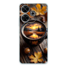 Чохол з унікальним дизайном 'Осінь з кавою' для Xiaomi Redmi Note 14 SE 5G – Темна кава