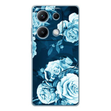 Чехлы (ART) Цветы на Xiaomi Redmi Note 14S (VPrint) (Голубые Бутоны)