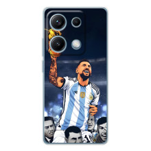 Чехлы для Xiaomi Redmi Note 14S (Leo чемпион) (AlphaPrint) (Месси с кубком)