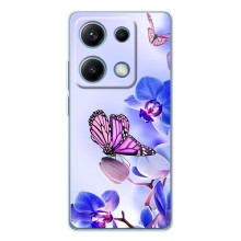 Чехлы с Цветами для Xiaomi Redmi Note 14S (VPrint) (Бабочка на цветочке)