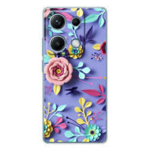 Чехлы с Цветами для Xiaomi Redmi Note 14S (VPrint) (Цветочный дизайн)