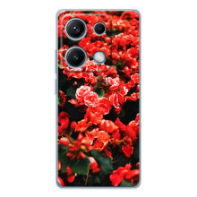 Чехлы с Цветами для Xiaomi Redmi Note 14S (VPrint) (Цветы красные)