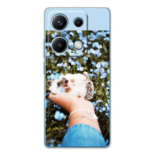 Чехлы с изображением разных животных для Xiaomi Redmi Note 14S (Ежик на руках)