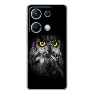 Чехлы с принтом СОВЫ для Xiaomi Redmi Note 14S – Сова на чёрном