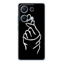 Чехлы (Знак сердечка) на Xiaomi Redmi Note 14S – Сердце на черном