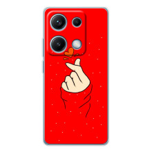 Чехлы (Знак сердечка) на Xiaomi Redmi Note 14S – Сердце на красном