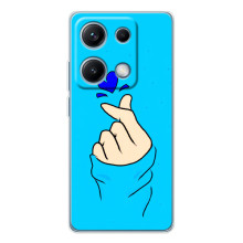 Чехлы (Знак сердечка) на Xiaomi Redmi Note 14S – Сердце на синем