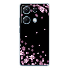 Чехол для Редми Нот 14С - с принтом (Дизайнерские) (AlphaPrint) (Цветочки маленькие)