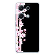 Чехол для Редми Нот 14С - с принтом (Дизайнерские) (AlphaPrint) (Цветочки)