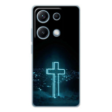 Чехол для Xiaomi Redmi Note 14S (AlphaPrint) - (Христианские) (Крест и город)
