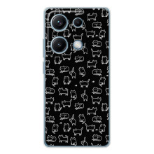 Чехол на тематику: Коты для Xiaomi Redmi Note 14S (Котики на черном)