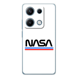 Силиконовый бампер с принтом "Наса" на Xiaomi Redmi Note 14S – NASA на белом фоне