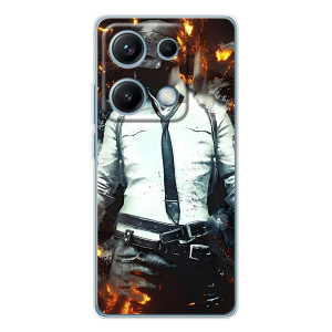 Силиконовый чехол с картинкой "Герой Pubg" на Xiaomi Redmi Note 14S (Man Пубг)