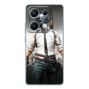 Силиконовый чехол с картинкой "Герой Pubg" на Xiaomi Redmi Note 14S (Пабг)