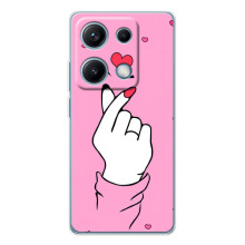 Чехол с принтом для Xiaomi Redmi Note 14S (AlphaPrint - Знак сердечка) (Знак Love)