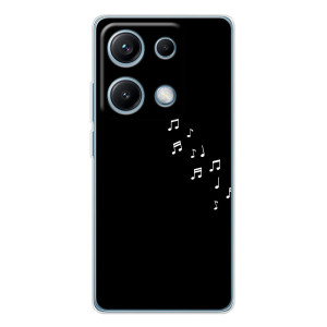Чехол с картинками на черном фоне для Xiaomi Redmi Note 14S – Ноты