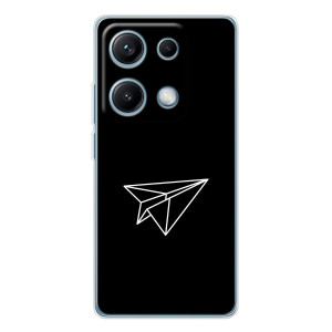 Чехол с картинками на черном фоне для Xiaomi Redmi Note 14S – Самолетик