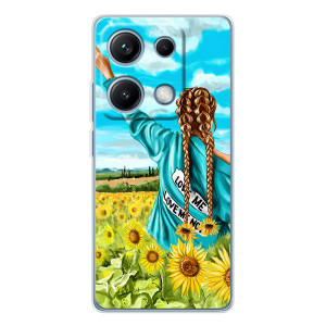 Чехол Стильные девушки на Xiaomi Redmi Note 14S – Девушка на поле