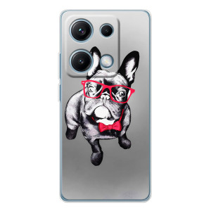 Чехол (ТПУ) Милые собачки для Xiaomi Redmi Note 14S – Бульдог в очках