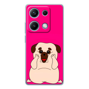 Чехол (ТПУ) Милые собачки для Xiaomi Redmi Note 14S – Веселый Мопсик