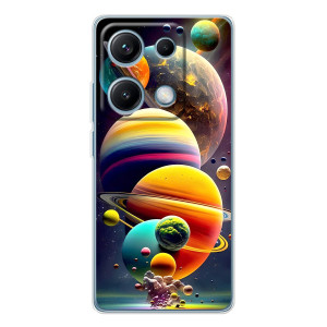 Чехол (ТПУ) с планетами на Xiaomi Redmi Note 14S – Солнечна система