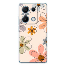Чехол с цветочным принтом на Редми Нот 14С (Разноцветные цветы)