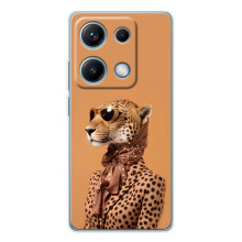 Чехол с принтом стильные животные для Редми Нот 14С (Стильный леопард)
