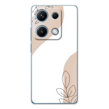 Силиконовый чехол с принтом в цветах на Xiaomi Redmi Note 14S – Нюдовый дизайн